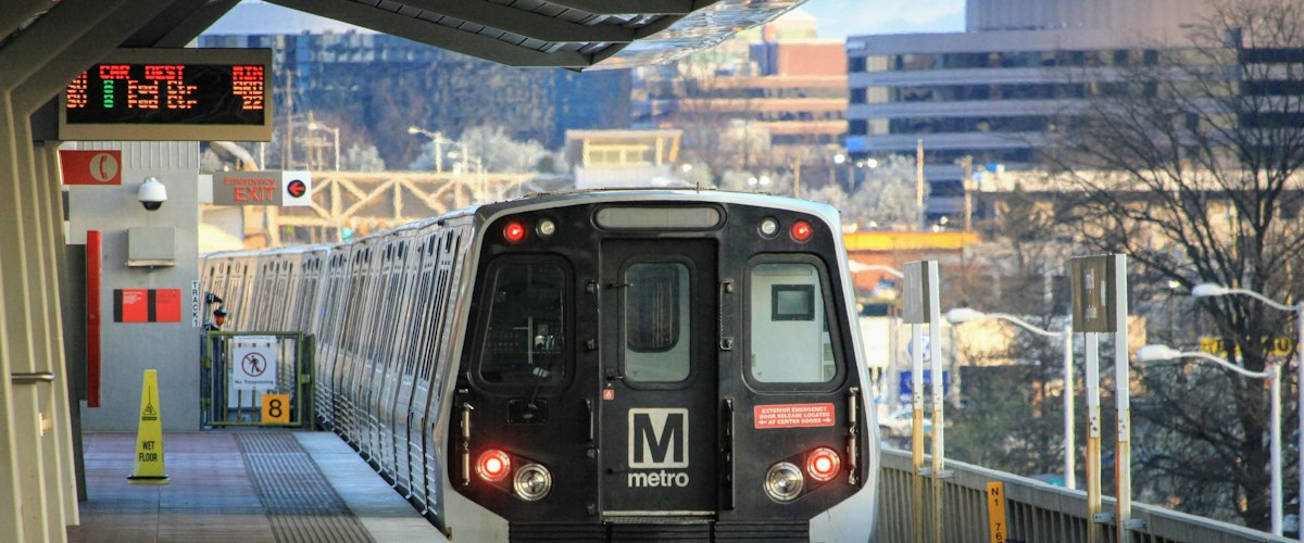 Metro train at Spring Hill station, Tysons